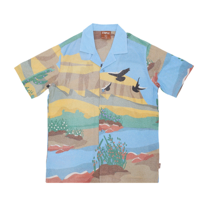 Horizon Camp Shirt Herren Kurzarmhemd Blau