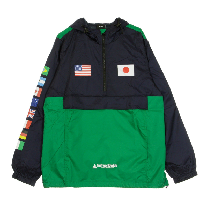 Pull-On-Windbreaker-Flags-Anorak-Jacke fur Herren, franzosisches Marineblau