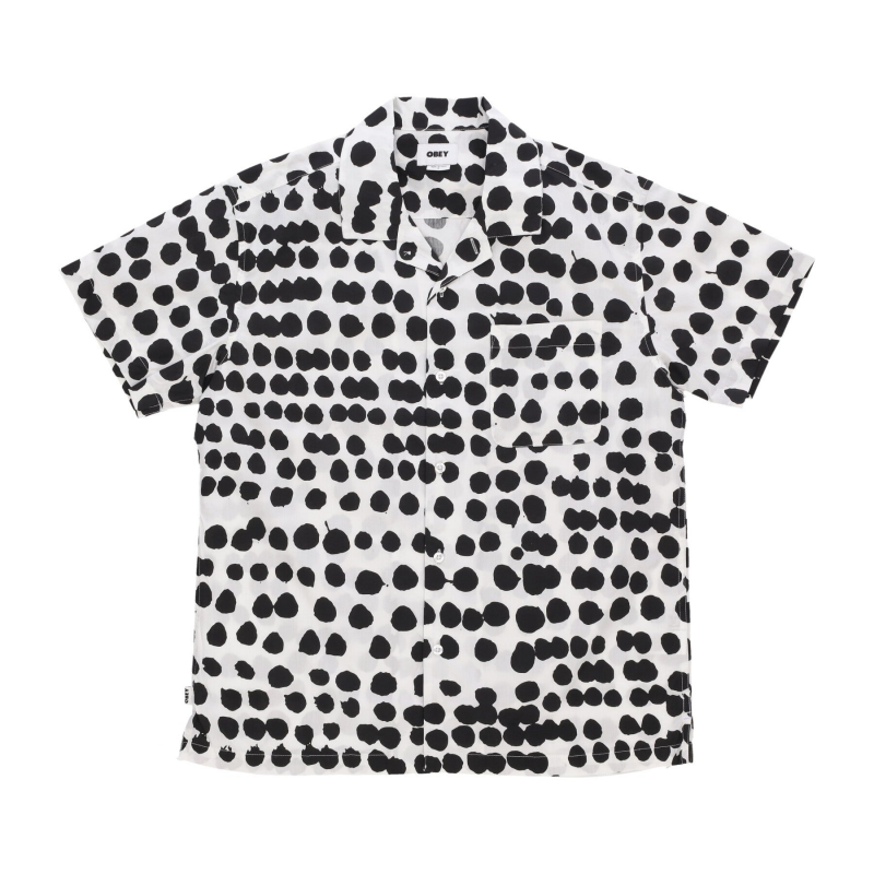 Connect Woven Herren Kurzarmhemd WeiB Multi
