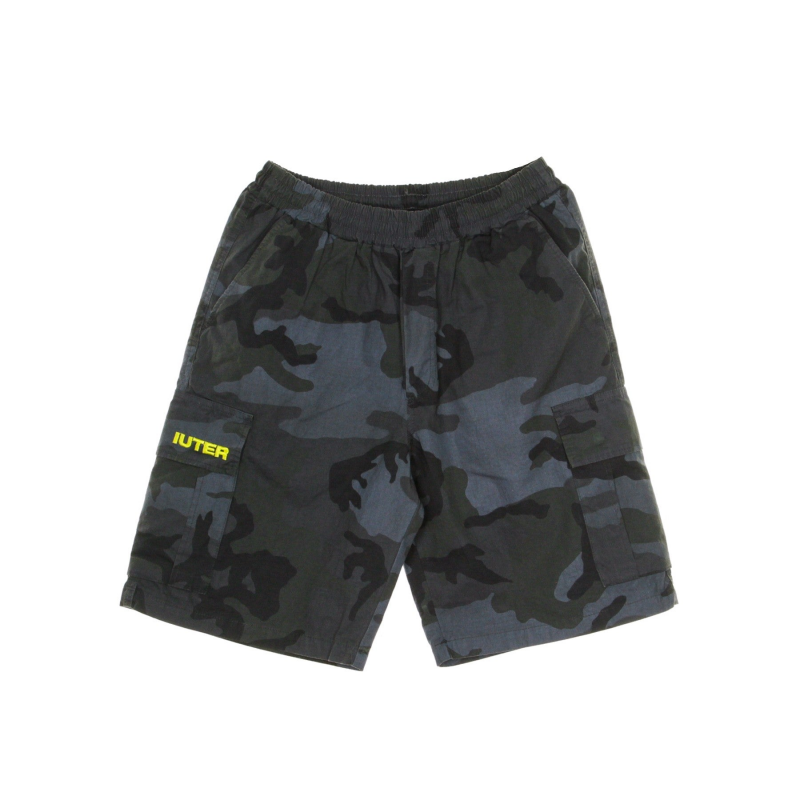 Kurze Herren-Jogger-Cargo-Camo-Shorts in Schwarz