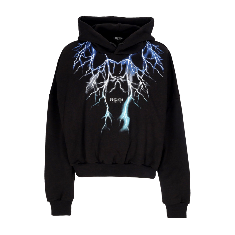 Damen Lightweight Hoodie Lightning Crop Hoodie Schwarz/Blau/Grau/Hellblau