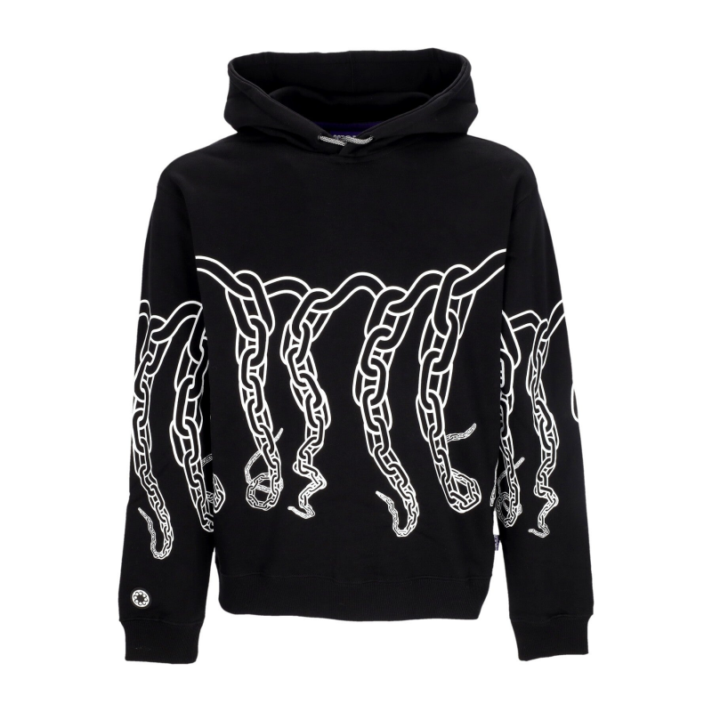 Leichtes Herren-Sweatshirt mit Kapuze und Ketten-Hoodie in Schwarz