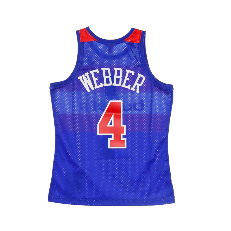 Herren-Basketball-Tanktop Nba Swingman Jersey Hardwood Classics Nr. 4 Chris Webber 1996–97 Waswiz Road Original-Teamfarben