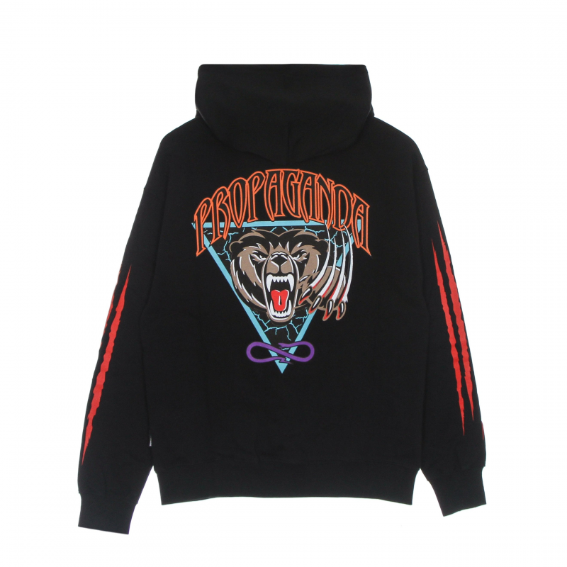 Leichtes Herren-Kapuzenpullover Grizzly Hoodie Schwarz