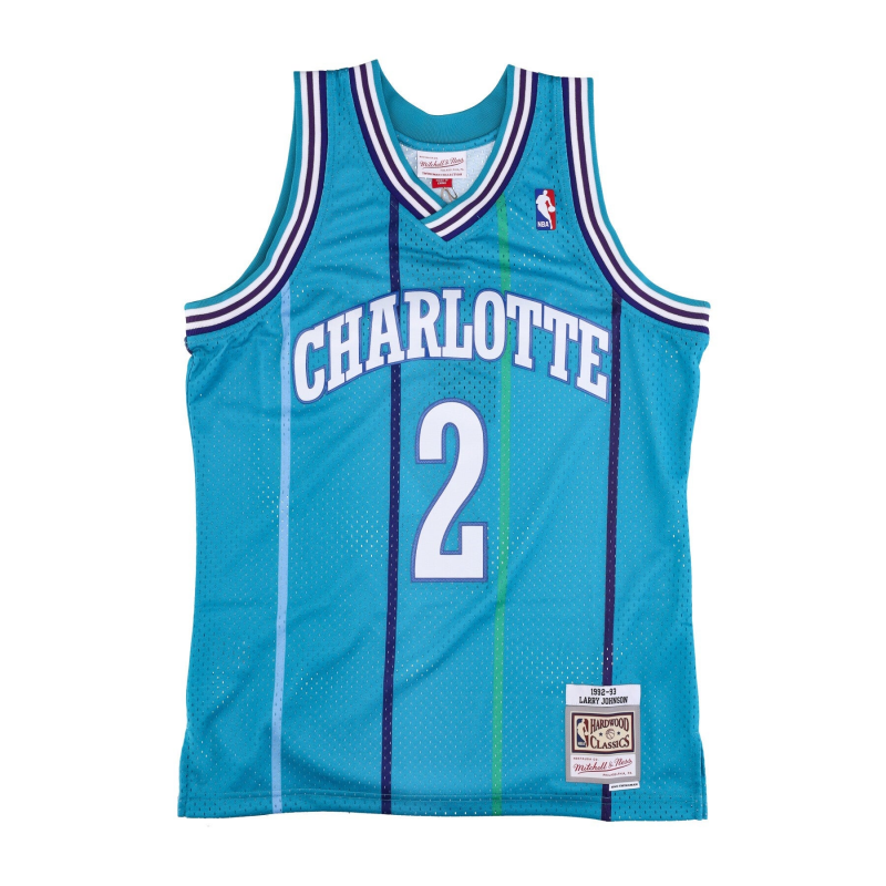 Herren-Basketball-Tanktop Nba Swingman Jersey Hardwood Classics Nr. 2 Larry Johnson 1992–93 Chahor Original-Teamfarben