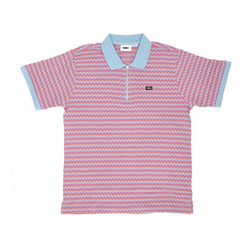 Kurzarm-Polo-Mann-Anno-Jacquard-Polo-Himmelblau-Multi