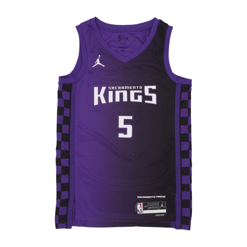 Herren-Basketball-Tanktop NBA Statement Edition 23 Dri-Fit Swingman-Trikot Nr. 5 Deaaron Fox Sackin Field Lila