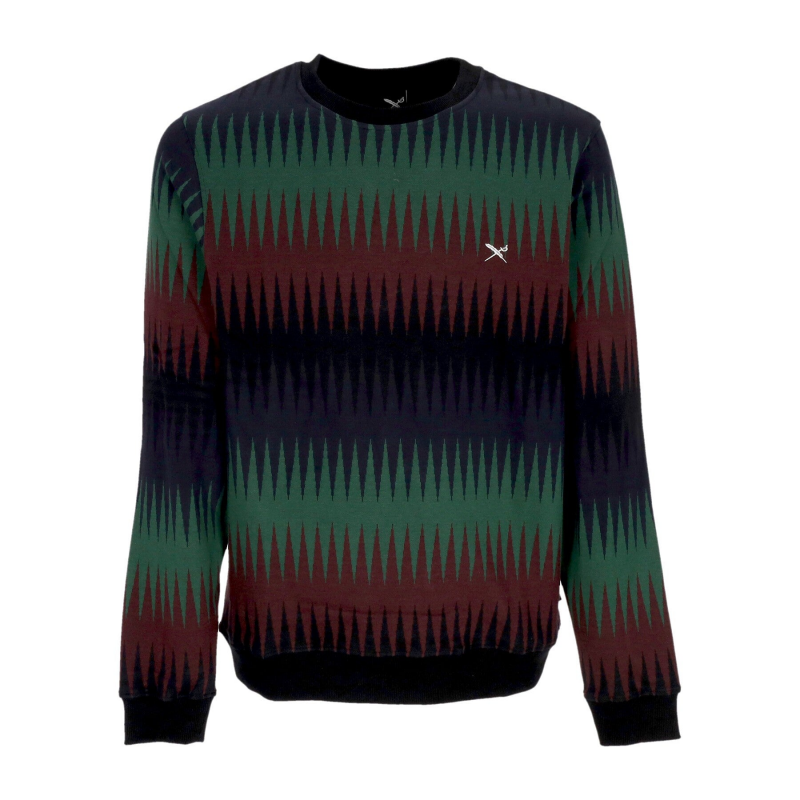 Vintachi Crew Herren-Sweatshirt mit Rundhalsausschnitt, Schwarz/Rot