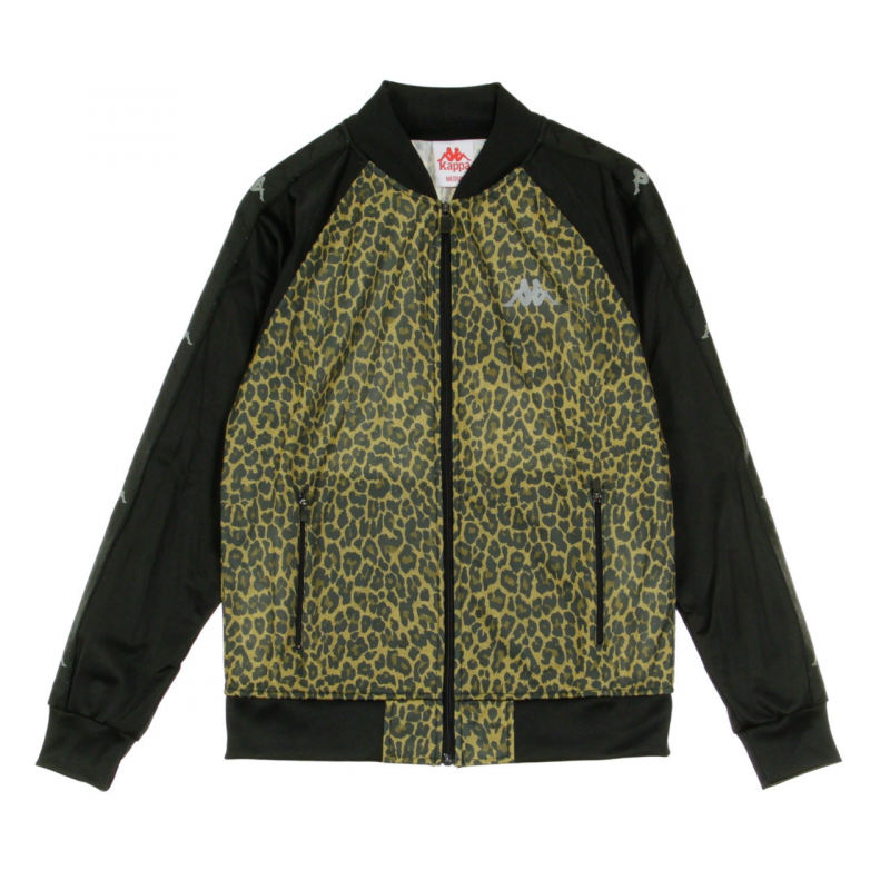 Damen Womber Slim Bomberjacke mit grafischem Leopardenmuster/Schwarz/Silber