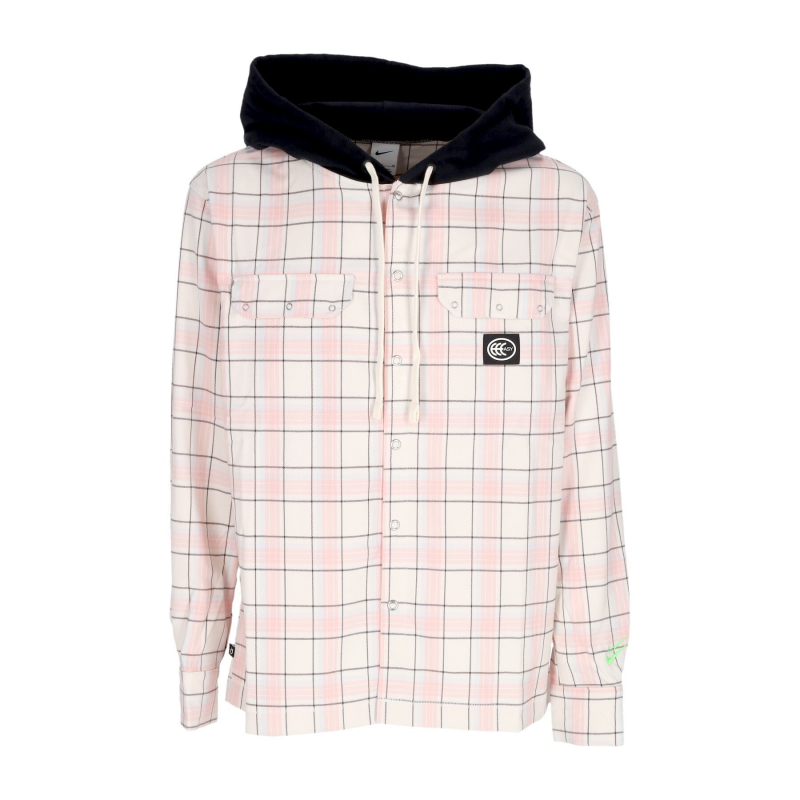 Langarmliges Herren-Kapuzenshirt Kevin Durant Flannel Hoodie Phantom/Schwarz/Pale Ivory/Green Strike