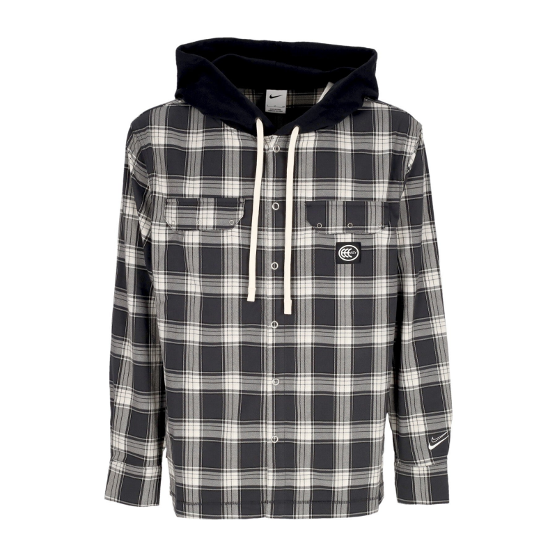 Langarm-Kapuzenshirt fur Herren Nba Kevin Durant Flannel Hoodie Schwarz/Schwarz/Pale Ivori/WeiB