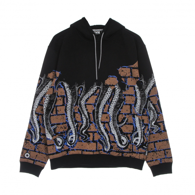 Leichtes Herren-Kapuzenpullover Bricks Hoodie Schwarz