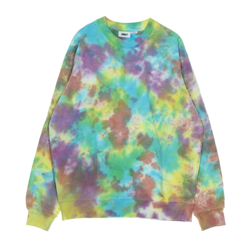 Leichtes Herren-Sweatshirt mit Rundhalsausschnitt Mini Bold Recycled Tie Dye Crew Specialty Fleece A.i. Aqua Multi