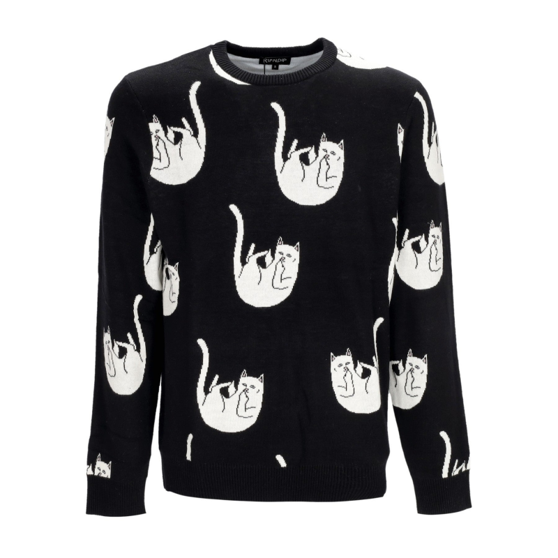Fallender Nerm-Strickpullover fur Herren in Schwarz