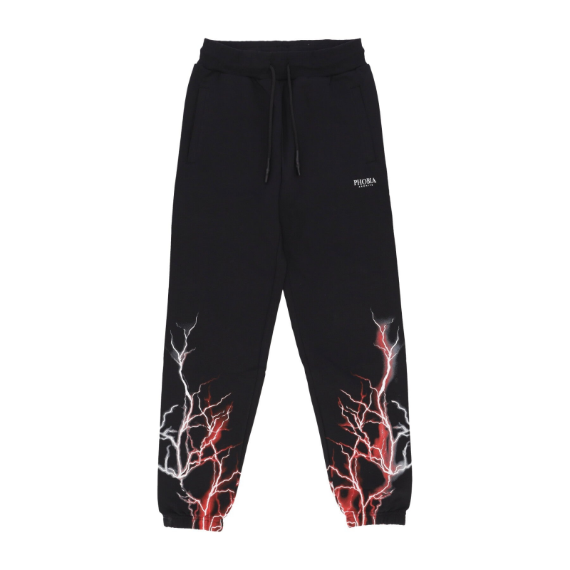 Leichte Herren-Trainingshose Lightning Pant Schwarz/Rot/Grau