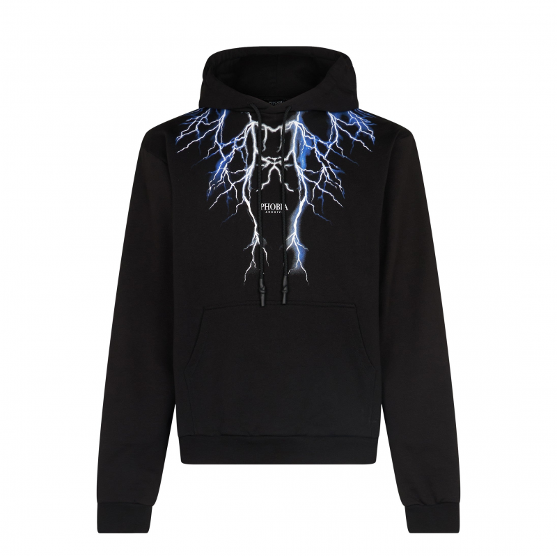 Leichter Herren-Hoodie Lightning Hoodie Schwarz/Blau/Grau