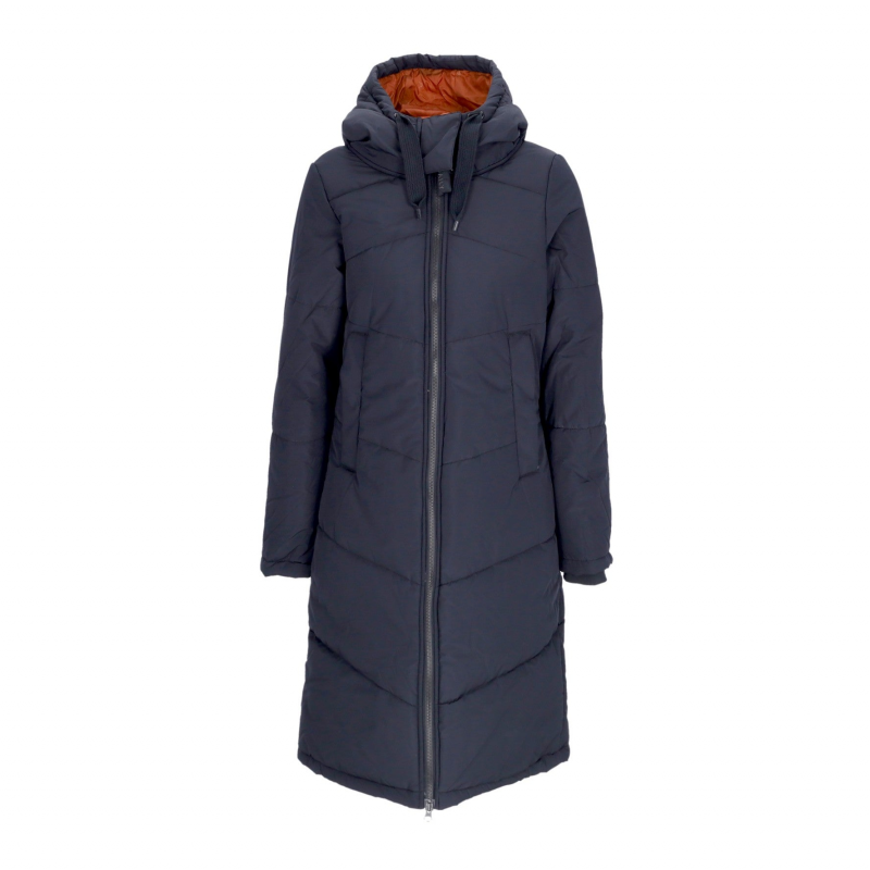 Langer Paddie-Mantel, schwarze Damen-Daunenjacke