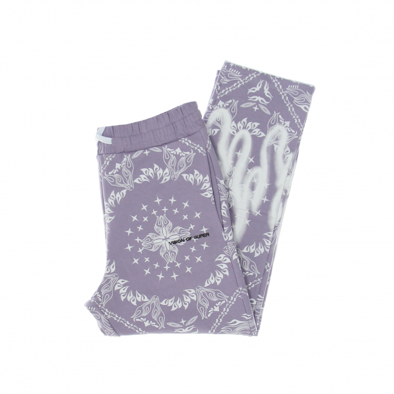 Leichte Trainingshose Herren Hose mit Bandana-Print Flieder