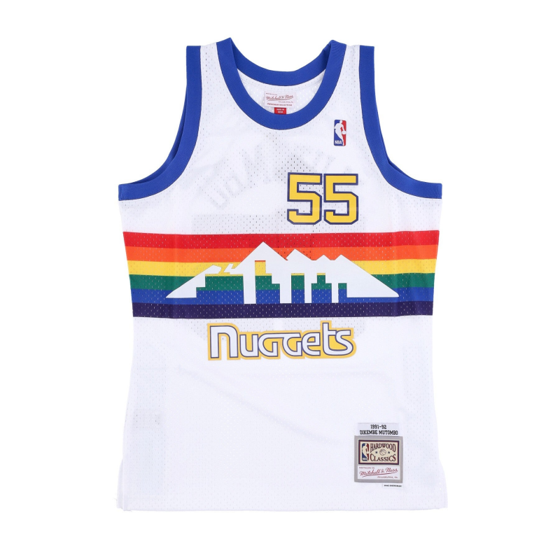 Herren-Basketball-Tanktop Nba Swingman Jersey Hardwood Classics Nr. 55 Dikembe Mutombo 1991–92 Dennug Original-Teamfarben