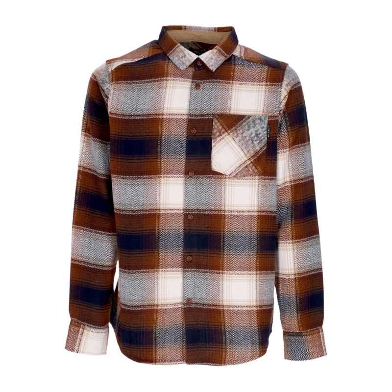 Young Fella Shirt Herren Langarmshirt Marineblau/Braun