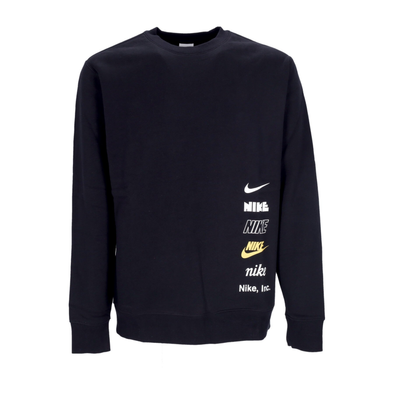 Club Herren-Sweatshirt mit Rundhalsausschnitt + Mlogo gebursteter Rundhalsausschnitt in Schwarz