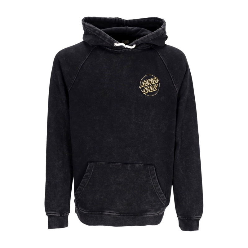 50th Opus Dot Chest Hoodie Herren Kapuzenpullover Black Acid Wash