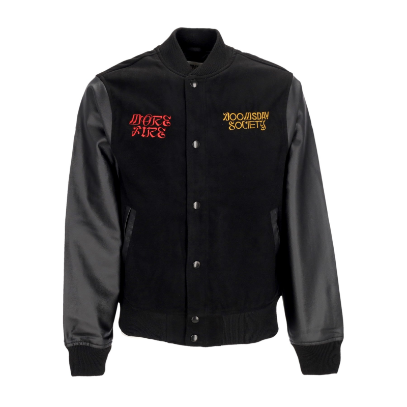Mehr Fire Varsity Jacket Herren Collegejacke Schwarz