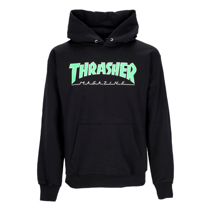 Herren-Kapuzenpullover mit Umrissen, Schwarz/Grun