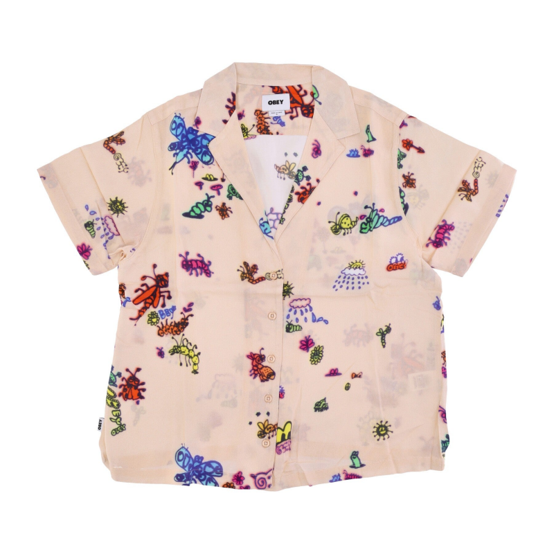 Damen Kurzarmshirt Doodle Relaxed Shirt Shortbread