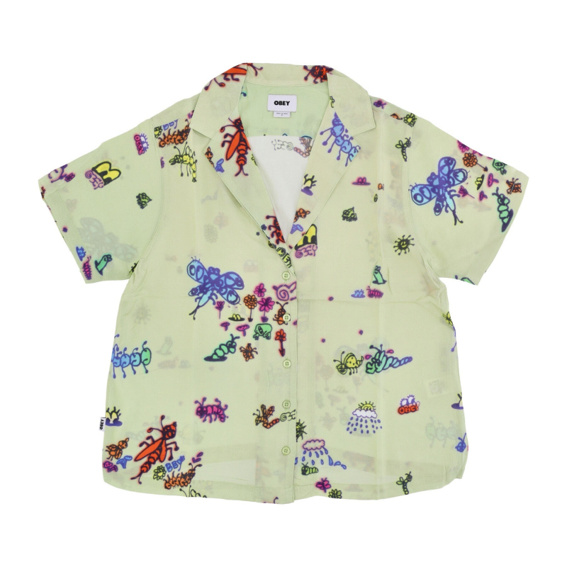 Damen Kurzarmshirt Doodle Relaxed Shirt Aloe Gel