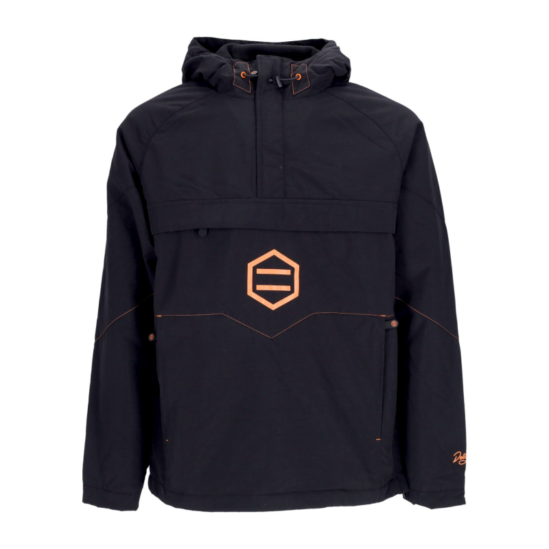 Herren-Anorakjacke, abnehmbare Jacke, Schwarz/Orange