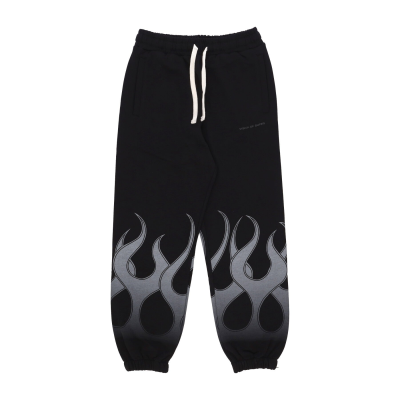 Leichte Herren-Trainingshose Flames Pants Schwarz/Grau