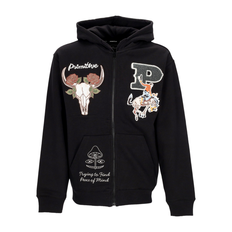 Herren Badlands Zip Hoodie Schwarz