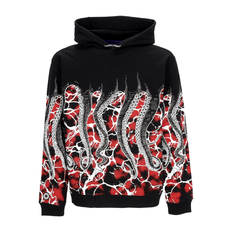 Leichtes Herren-Sweatshirt mit Kapuze, Marble Hoodie, Schwarz