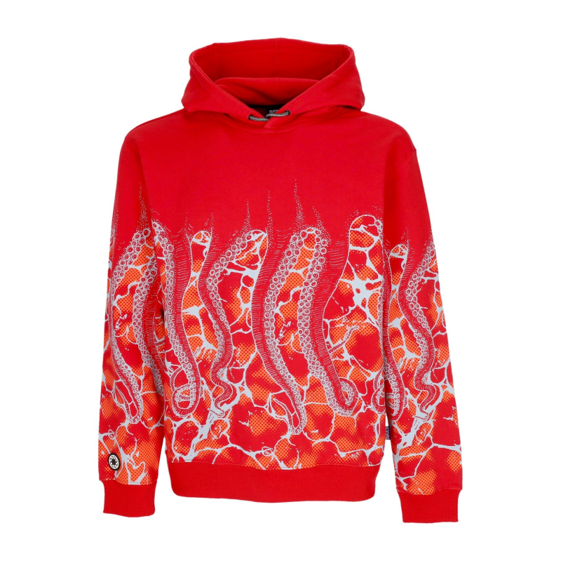 Leichtes Herren-Kapuzenpullover mit Marmor-Hoodie in Rot