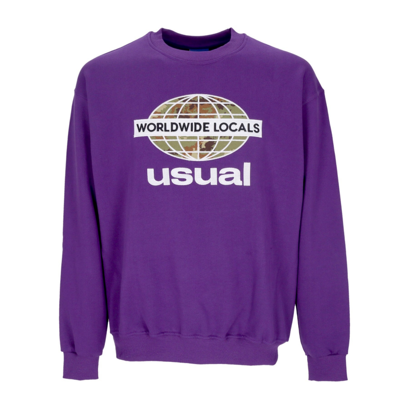 Worldwide Locals Crewneck Lila Leichtes Herren-Sweatshirt mit Rundhalsausschnitt