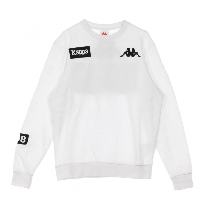 Authentisches La Bazya Herren-Sweatshirt mit Rundhalsausschnitt, WeiB/WeiB/Schwarz