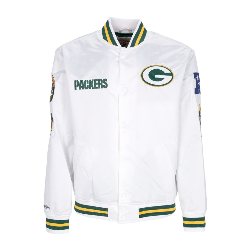 Herren Bomberjacke Nfl Hometown Lw Satinjacke Grepac WeiB