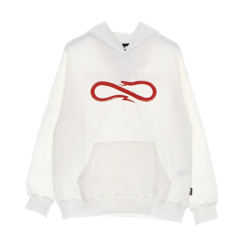 Leichtes Herren-Kapuzenpullover mit Logo, roter Kapuzenpullover, Natur/Rot