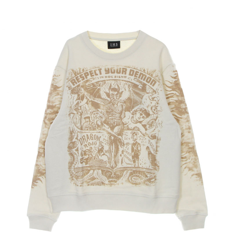 Leichtes Herren-Sweatshirt mit Rundhalsausschnitt Respect Your Demon Sweatshirt Natur