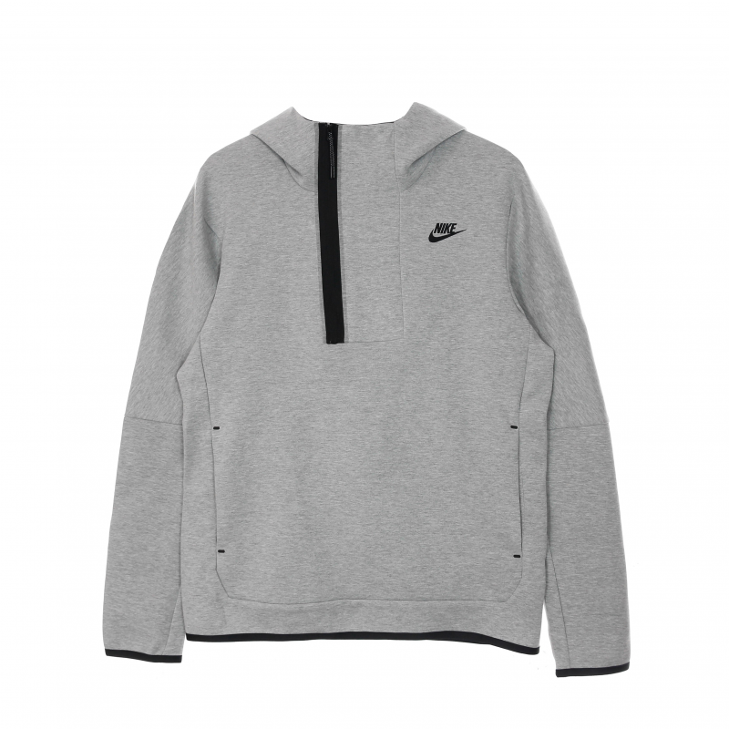 Leichtes Herren-Sweatshirt mit Kapuze M Sportswear Tech Fleece Half Zip Hoodie Dk Grey Heather/Schwarz