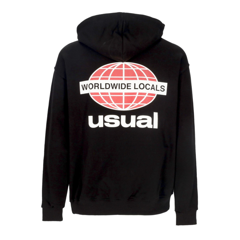 Worldwide Locals Hoodie Schwarzes, leichtes Herren-Sweatshirt mit Kapuze