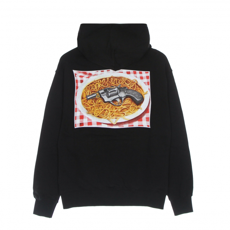 Leichtes Kapuzen-Sweatshirt fur Herren, Spaghetti-Hoodie, Schwarz