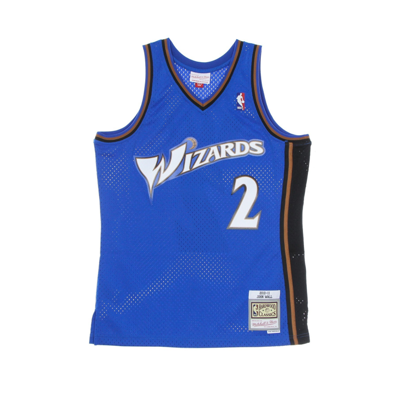 Herren-Basketball-Tanktop Nba Swingman Jersey Hardwood Classics Nr. 2 John Wall 2010–11 Waswiz Capital Blau/Original-Teamfarben