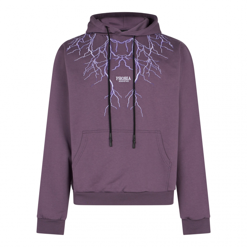 Leichtes Herren-Kapuzenpullover mit Stickerei und Lightning-Hoodie