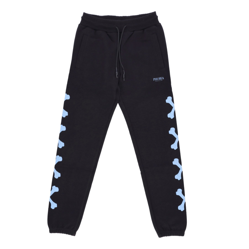 Leichte Trainingshose fur Herren von Cross Bones, Schwarz/Hellblau