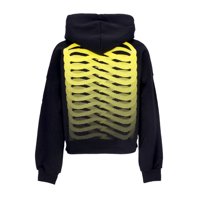 Damen Crop Hoodie Ribs Crop Hoodie Schwarz/Gelb
