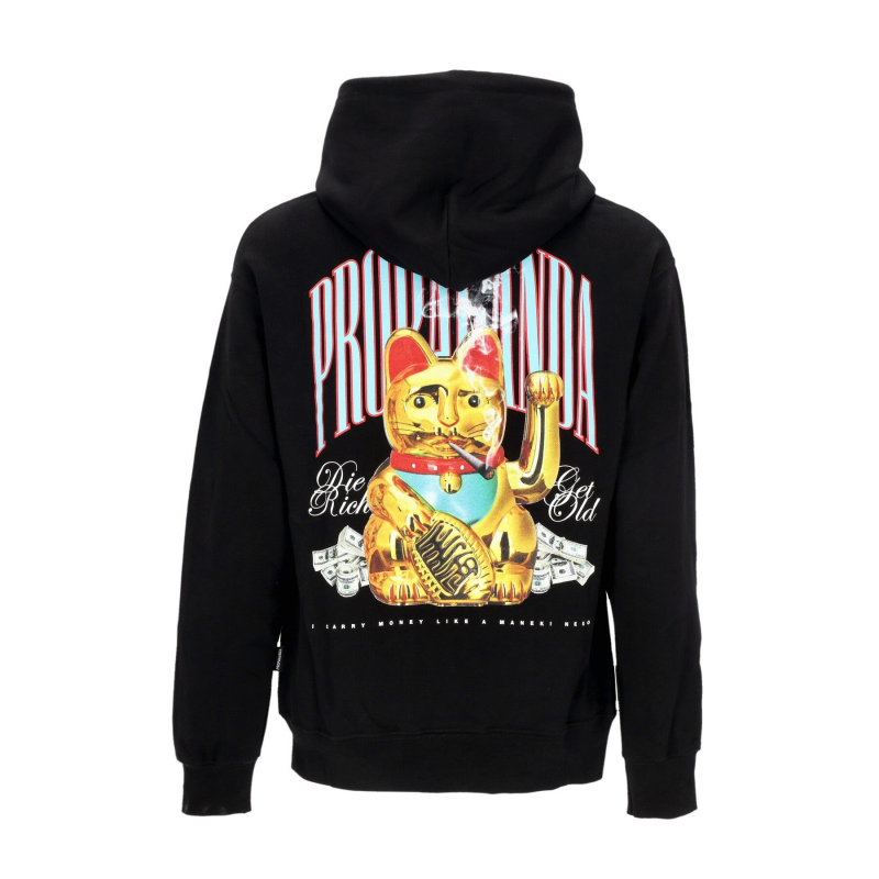 Maneki Hoodie Schwarz Leichtes Kapuzenpullover