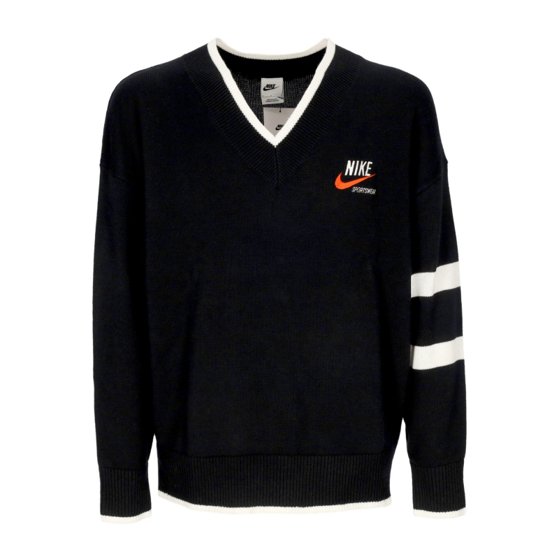 Leichter Herrenpullover Sportswear Trend Sweater Schwarz/Segel/Team Orange/Segel