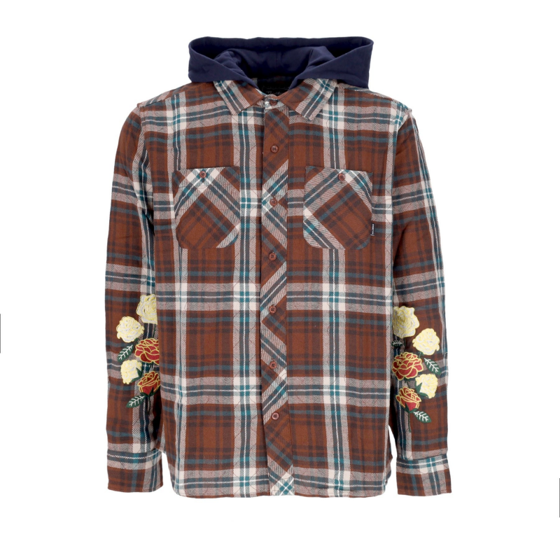 Layne Herren Langarm-Kapuzenhemd Two-fer Flannel Brown